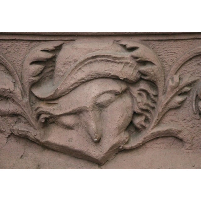 Pale dusty pink colored decorative terra cotta stone from the facade of New York City building. One available. The...