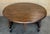 Spanish 20th Century Walnut Drop-Leaf Table with round Top and Lyre Legs For Sale - Image 17 of 18