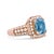 18K Rose Gold 10x10mm Cushion Shaped Aquamarine and 1 1/8 Cttw Round Diamond Halo Ring (F-G Color, VS1-VS2 Clarity) - Ring Size 6.5 For Sale - Image 4 of 6