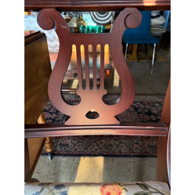 1940s Pair of Mahogany Regency Lyre Back Chairs For Sale In Portland, OR - Image 6 of 7