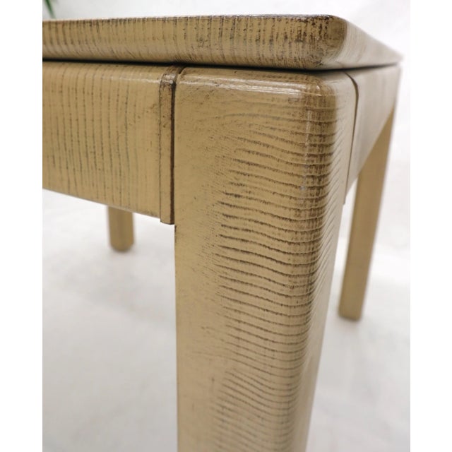 Mid-Century Modern embossed leather square game dining table by Karl Springer.