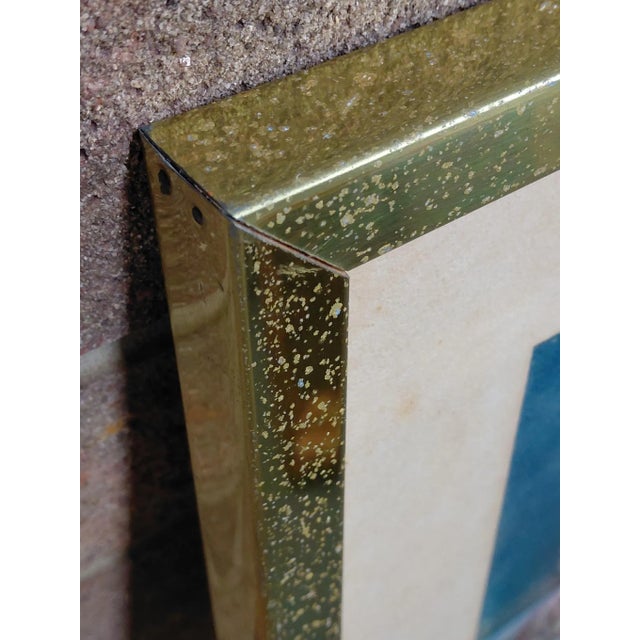 Metal Framed Signed J. Akston "Under Attack, 1973" Enamel and Acrylic on Paper For Sale - Image 7 of 12