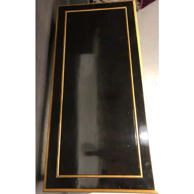 Ebony and Parcel-Gilt Decorated Three-Drawer Desk, Maison Jansen For Sale - Image 10 of 13