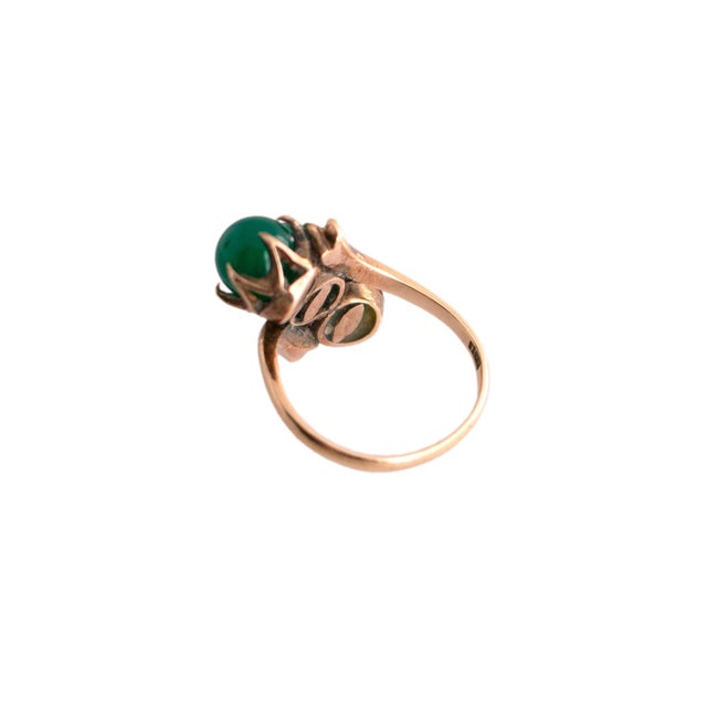 Mid 20th Century Mid 20th Century Green Onyx Ring, Size 6 For Sale - Image 5 of 6