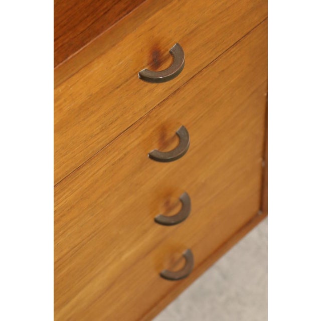 Modular Wall-Mounted Bookcase in Teak and Brass, 1960s For Sale - Image 15 of 18