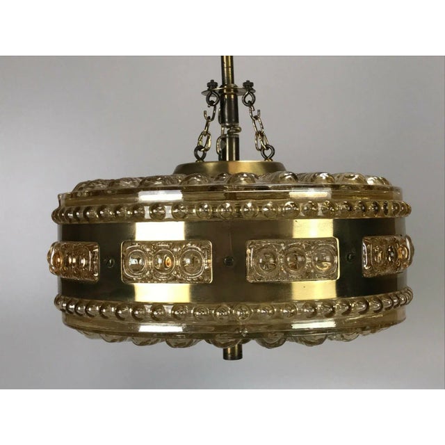 Space Age Design Bubble Brass Glass Hanging Ball Lamp For Sale - Image 5 of 8