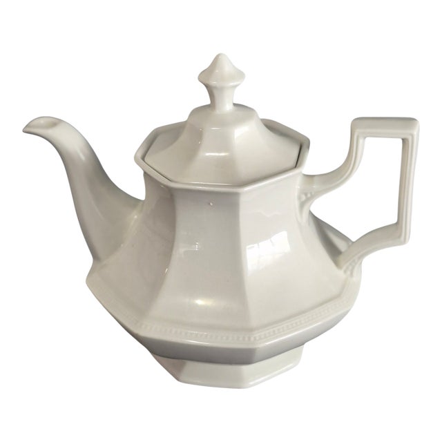 Vintage Attributed Johnson Brothers Ironstone Classical White Tea Pot For Sale