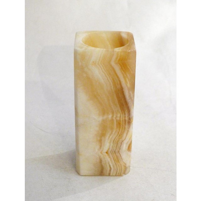 Square Vase with Beveled Edges in Onyx Stone, 1960s For Sale - Image 12 of 12
