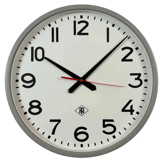 Large Vintage Industrial Wall Clock from TN, 1960s For Sale - Image 16 of 16