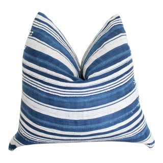 Vintage Malian Mud-Cloth Pillow, Feather Down Insert 18" X18" For Sale