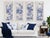 A Set of Vintage-Style Blue-and-White French Chinoiserie Four-Panel Hanging scrolls.Framed. For Sale - Image 16 of 16
