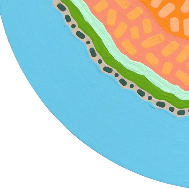 Paint Cantaloop - Original Vibrant Abstract Fruit Still Life Painting on Panel by Will Beger For Sale - Image 7 of 9