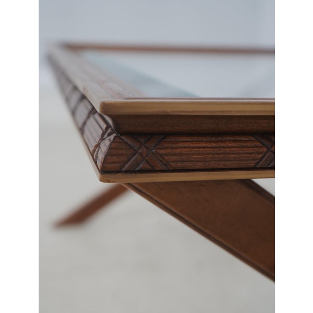 Brown Ej Victor Regency Style Glass Top Coffee Table For Sale - Image 8 of 14