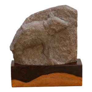 The Sacred Bull, Antique Indian Stone Sculpture