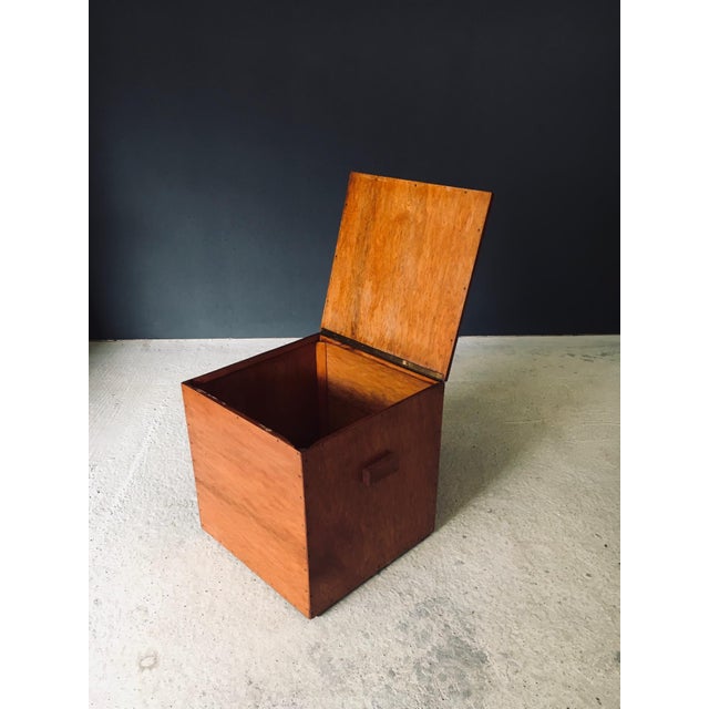 Brown Handcrafted Cubical Side Table, Belgium, 1950s For Sale - Image 8 of 18