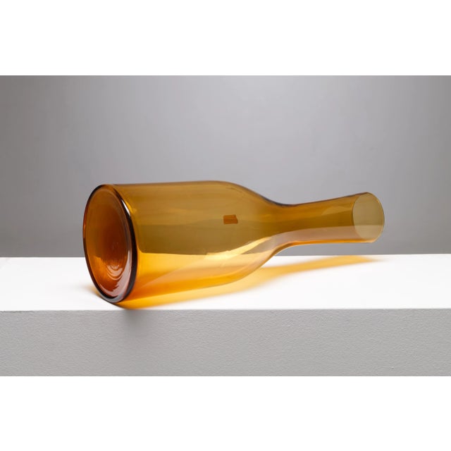 Glass Vintage Vase by Otto Brauer for Holmegaard, 1960 For Sale - Image 7 of 10