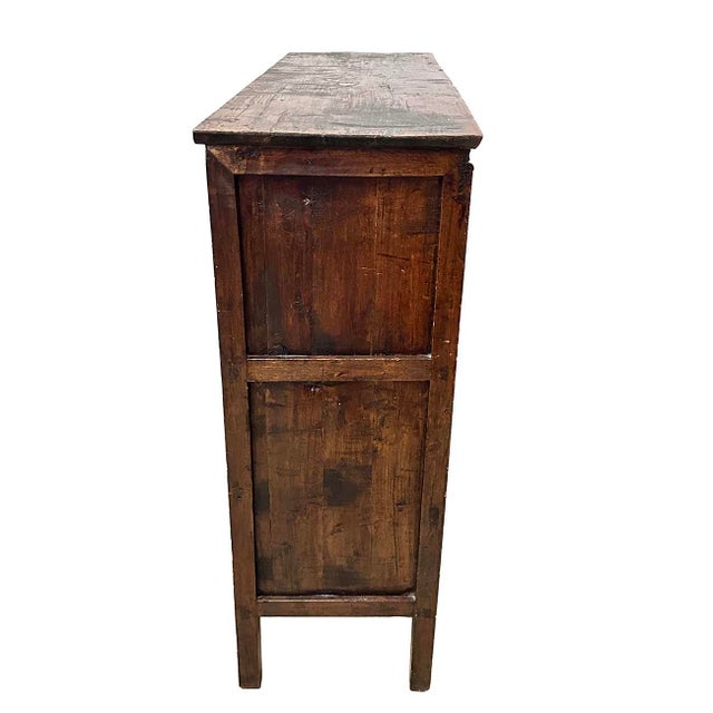 Early 20th Century Antique Tibetan Hand Painted Tall Credenza Storage Cabinet For Sale - Image 10 of 11