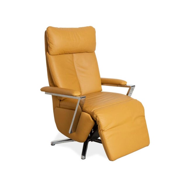 Ochre Leather Lounge Chair from Willi Schillig For Sale - Image 12 of 12