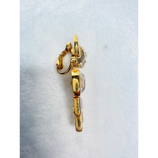 Givenchy New York–Paris 80s Rhinestone & Gold‑Tone Statement Clip-on Earrings, Pair For Sale - Image 10 of 12