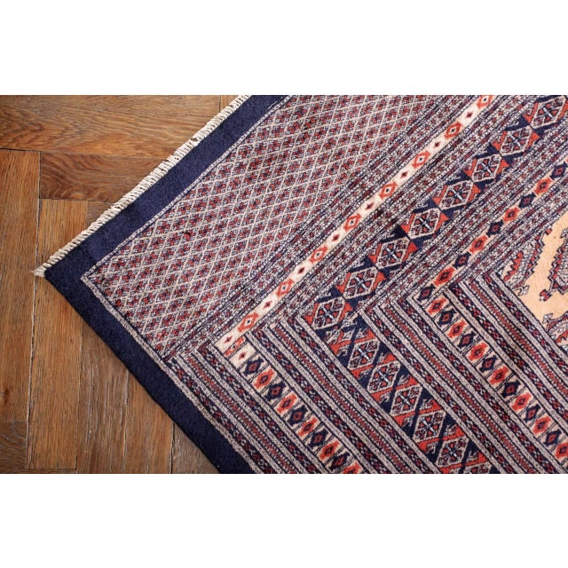 Hand-knotted rug in the Karachi region of Pakistan. Fine weave with a density of around 360,000 knots per m2. Wool on...