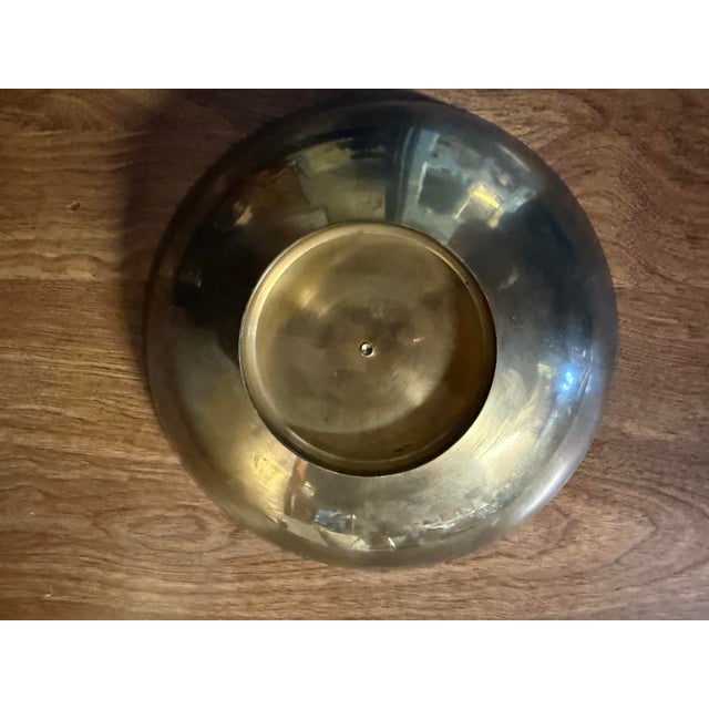 Modern Vintage Enameled Brass Bowlhandcrafted in India For Sale - Image 3 of 6