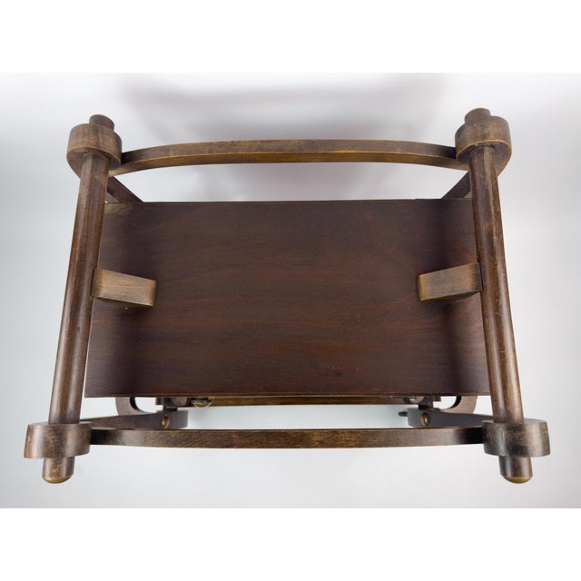 French Vintage Beech Bar Cart With Removable Tray, Mid-20th Century For Sale - Image 11 of 15
