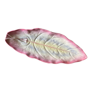 Large 17" Antique 19th Century Wedgwood Pearlware Pink Leaf Platter or Serving Dish From the Conchology Sea Shell Service