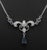 Art Deco 14k White Gold Sapphire Diamond Station Necklace. For Sale - Image 3 of 6
