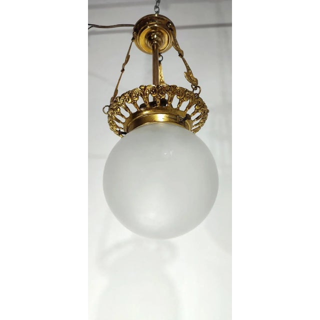 Brass Ceiling Lamp, Spain, 1950s, in Very Good conditions. Designed 1920 to 1949 Up to 250V (Europe/UK Standard).The...