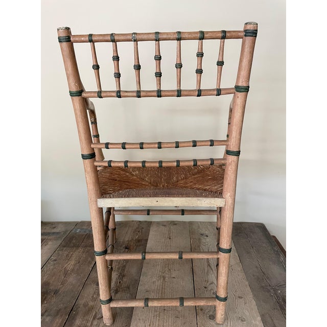 Straw Chair in Faux Bamboo For Sale - Image 5 of 8