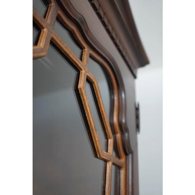 Thomasville Chippendale Style Cherry Curio Display Cabinet For Sale - Image 10 of 12