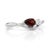 Infuse your style with timeless romance through this gently curved band, beautifully aligning a deep crimson teardrop...