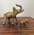 Mid Century Brass Elephants Pair Trunks Up Good Luck Baby & Parent Set of 2 For Sale - Image 9 of 9