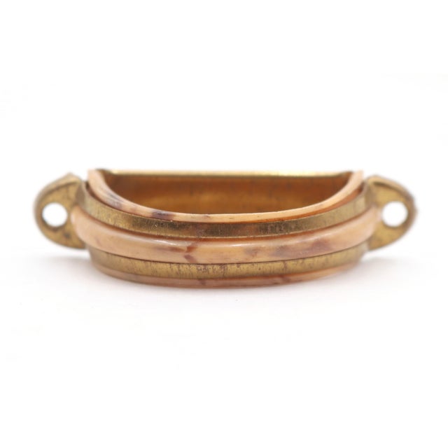 Set of Vintage 2.625 In. Art Deco Bakelite & Steel Drawer Pulls For Sale - Image 4 of 6