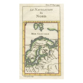 Antique Miniature Map of Scandinavia & the Baltic Sea, Northern Navigation, 1732 For Sale