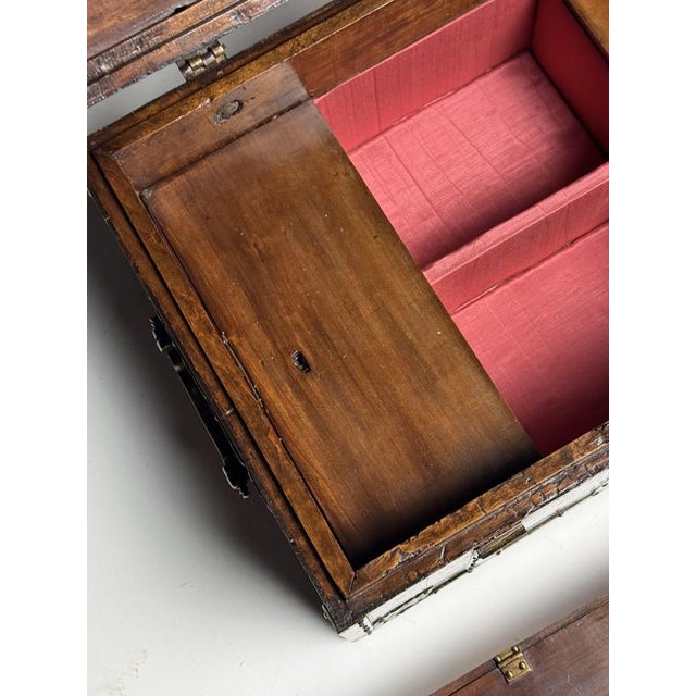 Brown Antique Wood Strongbox, 1700s For Sale - Image 8 of 18