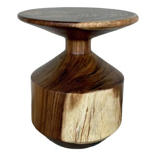 Mid-Century Modern Style Solid Suar Wood Accent Table For Sale
