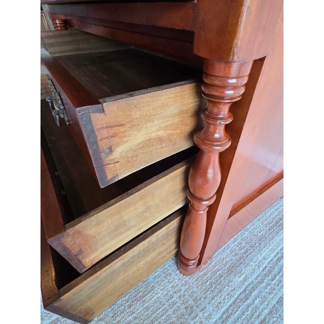 Late 19th Century Antique Empire Style Cherry Chest of Drawers, Late 19th Century For Sale - Image 5 of 8