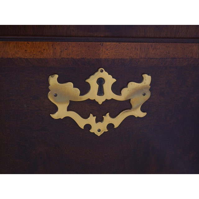 Henredon Aston Court Burl Walnut 9 Drawer Highboy Chest For Sale - Image 10 of 16