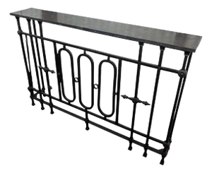Wrought Iron and Stone Console Table
