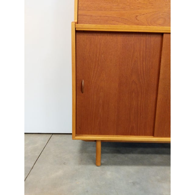 Vintage Mid Century Modern Teak Secretary Desk by Herbert E. Gibbs For Sale - Image 4 of 8