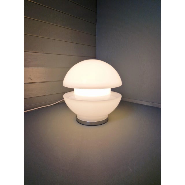 Space Age White Opaline and Chrome Metal Table Lamp, 1970s For Sale - Image 15 of 16