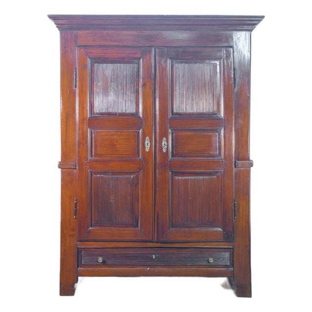 Charles X Double-Body Walnut Wardrobe, 1800 For Sale