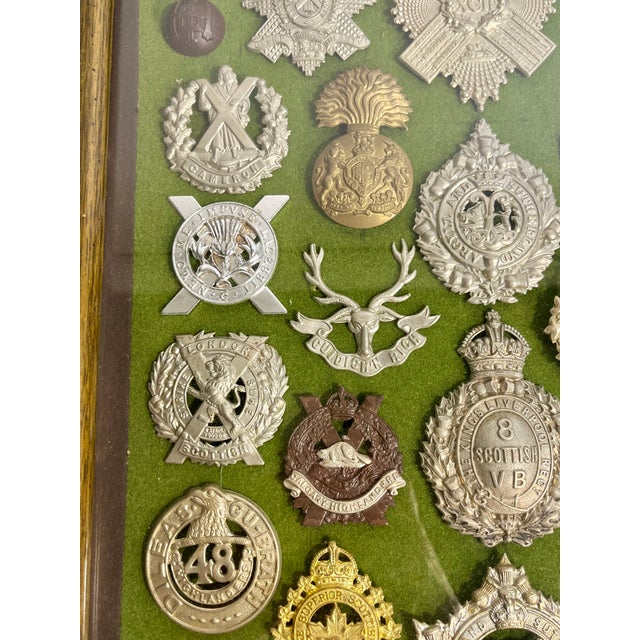 Antique Victorian Shadow Box Framed Set of 29 Scottish Military Regimental Badges For Sale - Image 13 of 18