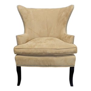 Williams Sonoma Home Tan Lounge Chair With Nailhead Trim