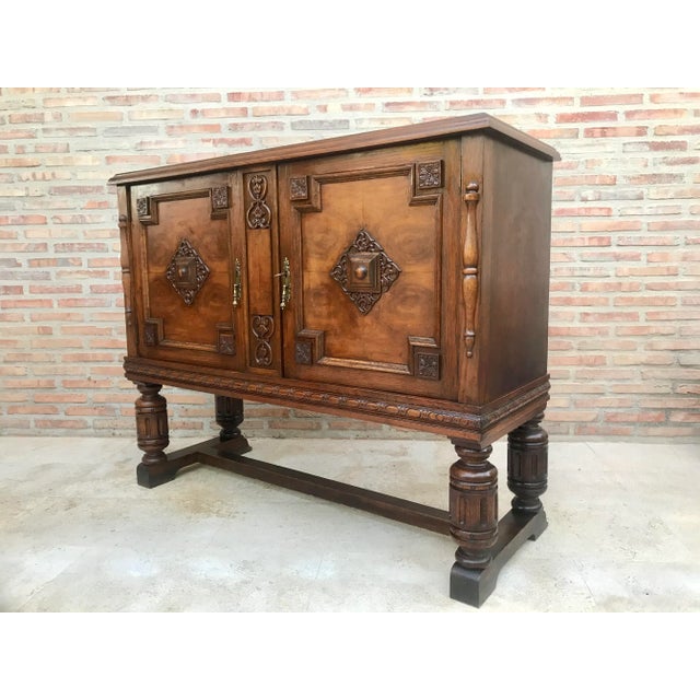 19th century Catalan Spanish buffet with two doors. Of the period Spanish Colonial. We have a matching large buffet.