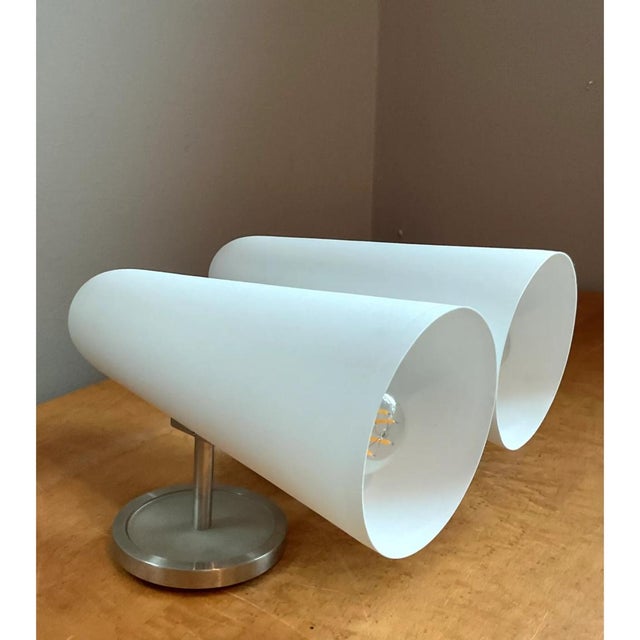 Vintage Frosted Glass Cone Wall Sconces - A Pair For Sale - Image 11 of 12