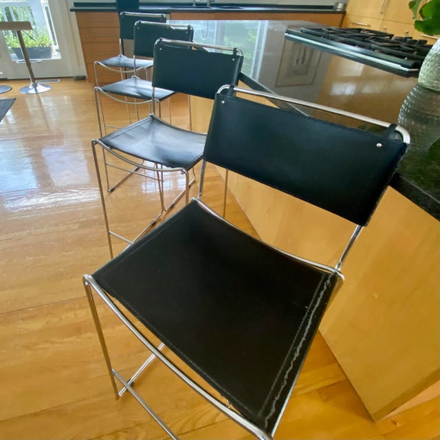 Design Within Reach Italian Design Modern Counter Stools From Design Within Reach Set of Four For Sale - Image 4 of 15