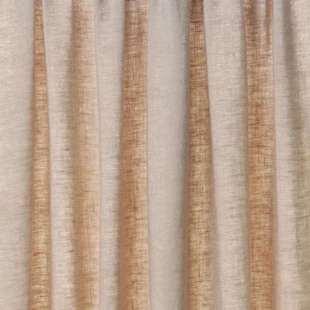 SAMPLE - Schumacher Leslie Stonewashed Sheer Fabric In Taupe For Sale