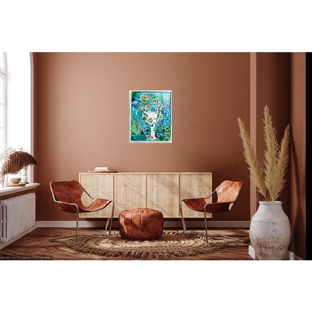 Martha Holden - "Turquoise Vase" Framed Oil Painting For Sale In Los Angeles - Image 6 of 6